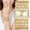 Golden Elegance Crystal Bracelet Watch for Women
