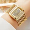 Royal Gold Crystal Grid Bracelet Watch